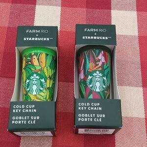 2 Starbucks Farm Rio Cold Cup Keychain New In Box